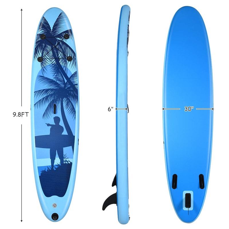 9.8' Inflatable Stand Up Paddle Board with Adjustable Paddle for Adult Youth, 6.5" Thick SUP Board with SUP Accessories, Pump & Carry Bag