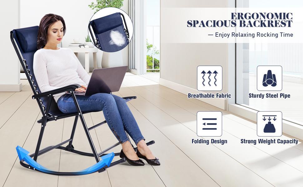 Patio folding rocking chair - bestoutdor.com