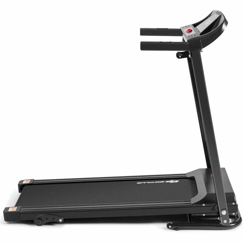 Electric Folding Treadmill with Adjustable Incline, LCD Display & Heart Rate Sensor, Quiet Compact Motorized Running Machine for Home Office Gym