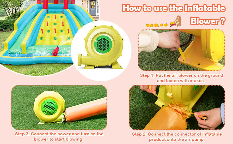 735 Watts 1.0 HP Air Blower Pump Fan for Inflatable Bounce House