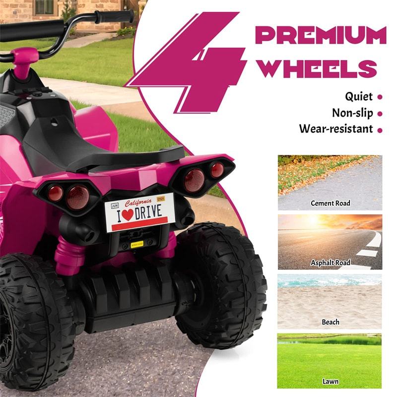12V Battery Powered Kids Electric Ride On ATV 4-Wheeler Quad Car with Light MP3