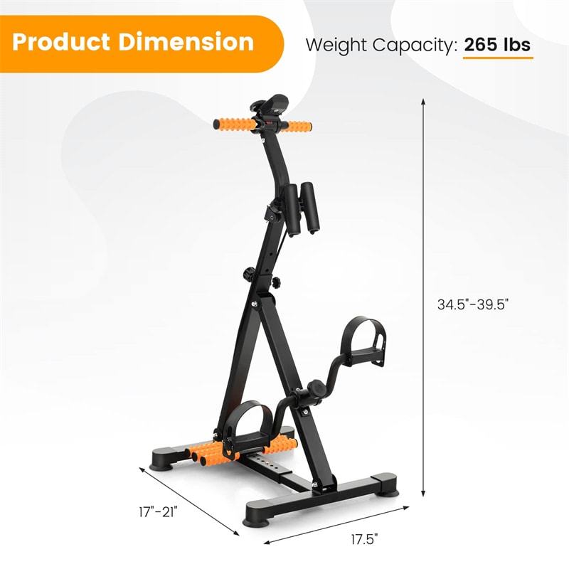 Pedal Exercise Bike for Seniors, Adjustable Arm/Leg/Knee Rehab Machine with Massage & LCD Monitor, Total Body Home Exercise Equipment for Elderly