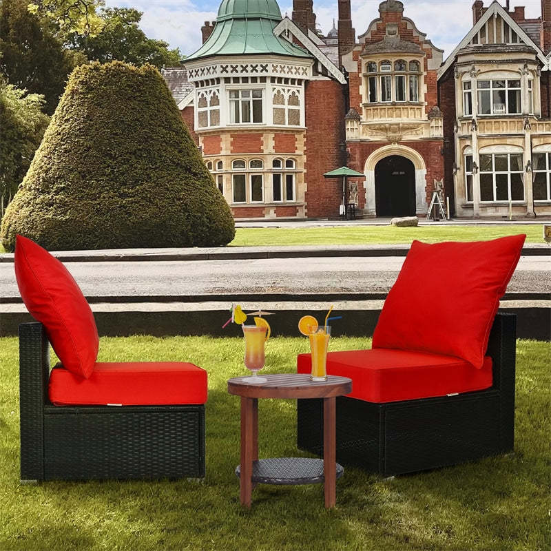 Deep Seat & Back Cushion Set with Rope Ties, Waterproof 6" Thick Indoor/Outdoor Chair Pads for Patio Furniture & Poolside