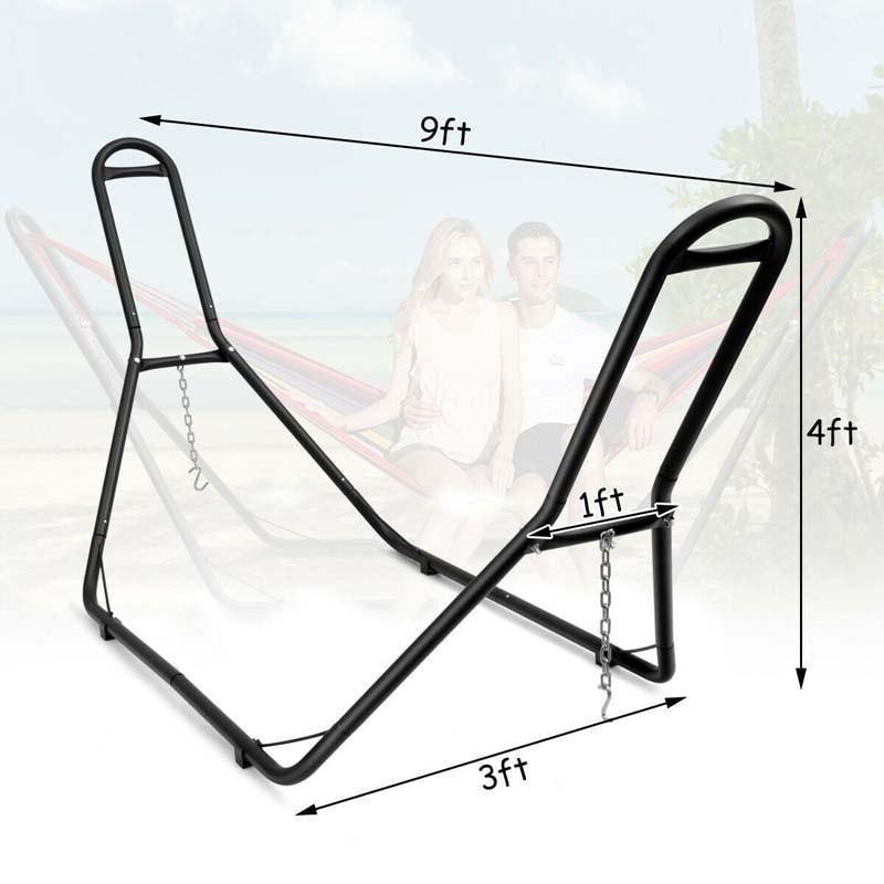 Steel Hammock Stand Universal 2 Person Heavy Duty Hammock Frame Adjustable Multi-Use Hammock Stand Fit 9-13FT Hammock