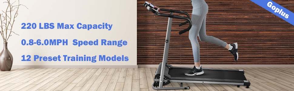 Folding Electric Treadmill Compact Running Walking Machine with LCD Display and Heart Rate Sensor for Home Office