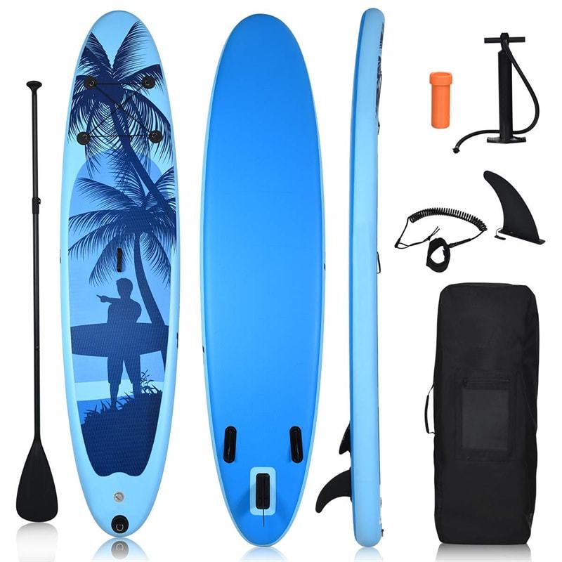 9.8' Inflatable Stand Up Paddle Board with Adjustable Paddle for Adult Youth, 6.5" Thick SUP Board with SUP Accessories, Pump & Carry Bag