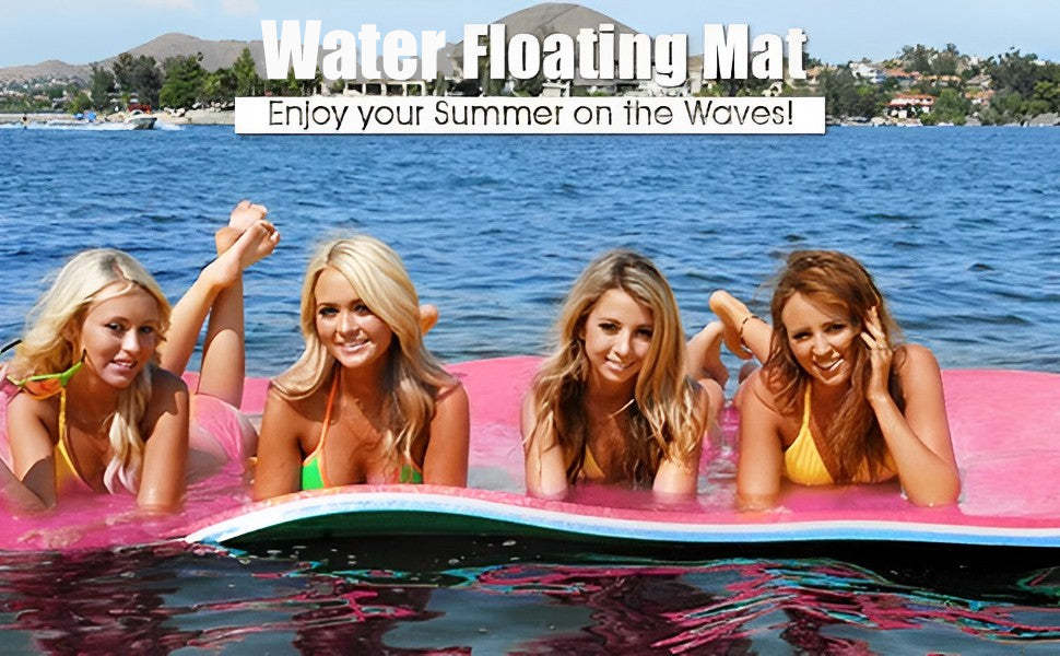 12' x 6' Floating Water Pad Mat 3 Layer Tear-Resistant XPE Foam for Beach Ocean Lake