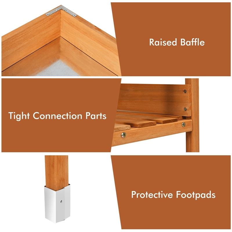 Outdoor Wooden Garden Potting Bench Work Station Storage Shelf with Hook