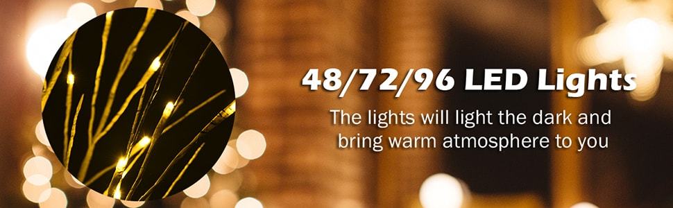 5ft Lighted White Twig Birch Artificial Christmas Tree with 72 LED Lights