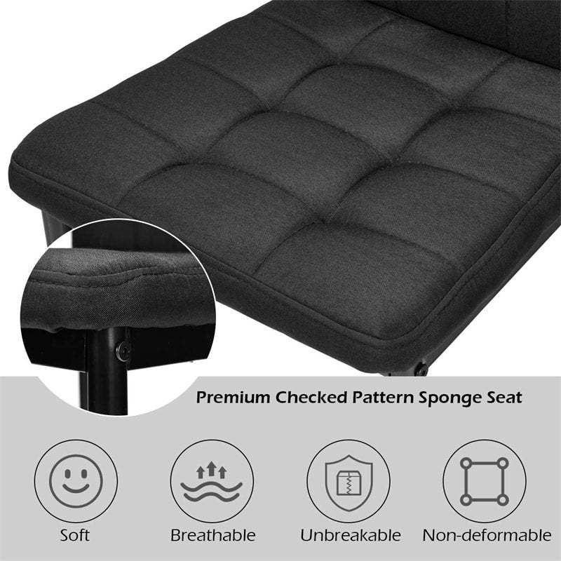 Upholstered Fabric Dining Chairs Set of 4, High Back Kitchen Chairs with Cushioned Seat, Metal Legs, 330LBS Capacity for Home, Restaurant, Living Room