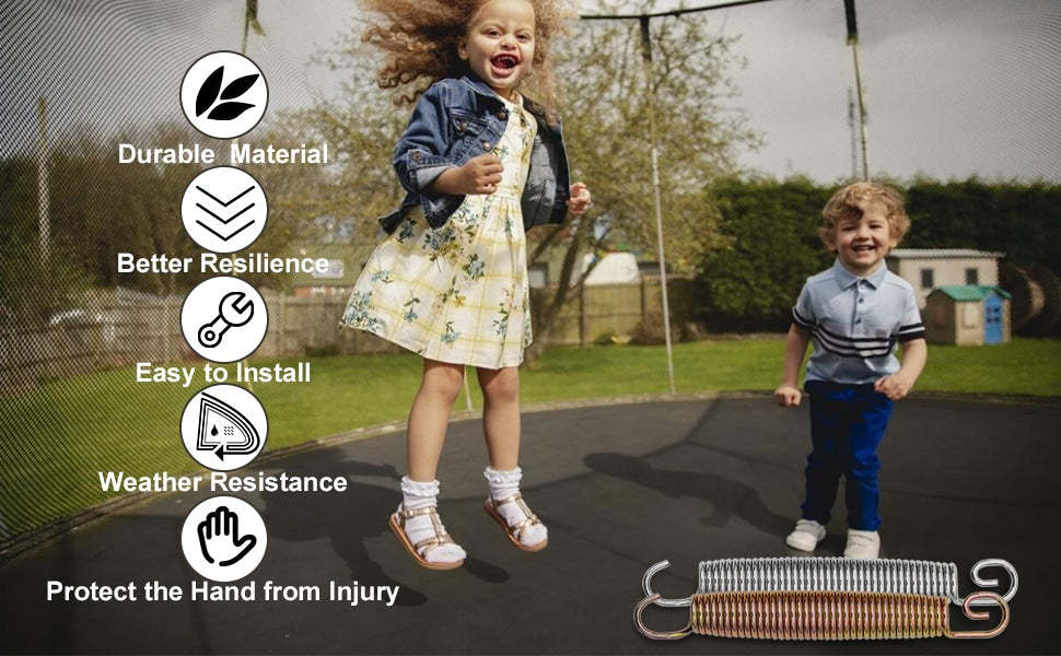 20 Pcs 7 Ft Heavy-Duty Galvanized Steel Trampoline Spring Replacement Kit