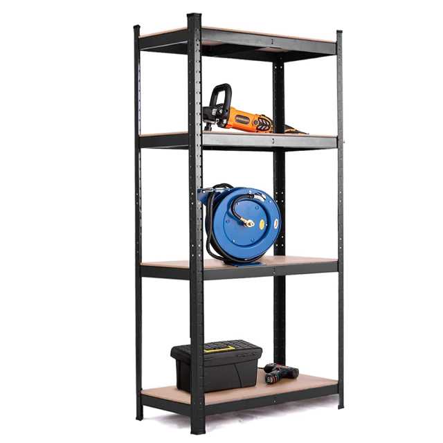 63" Heavy Duty Steel Garage Shelving Unit 4-Tier Adjustable Tool Storage Shelves Boltless Shelving Organizer Rack for Home Office Warehouse