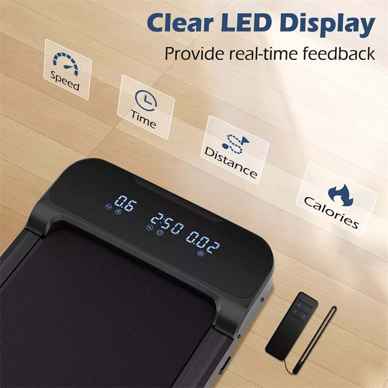 Walking Pad, 3-in-1 Under Desk Treadmill with Remote Control, LED Display & 3 Countdown Modes, Portable Compact Jogging Machine for Home Office