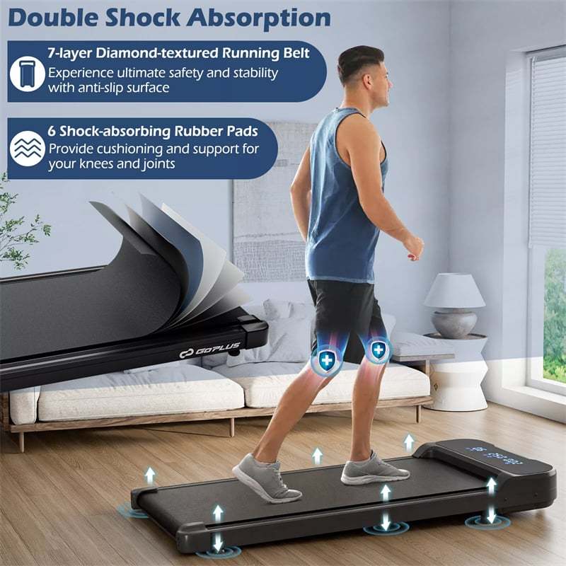 3-in-1 Walking Pad Under Desk Treadmill 2.5HP with Remote, LED Display & 3 Countdown Modes, Portable Compact Jogging Machine for Home/Office