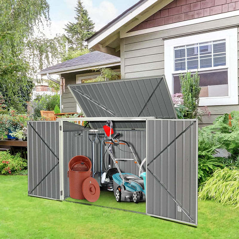 6x3FT Outdoor Horizontal Storage Shed for Garbage Cans