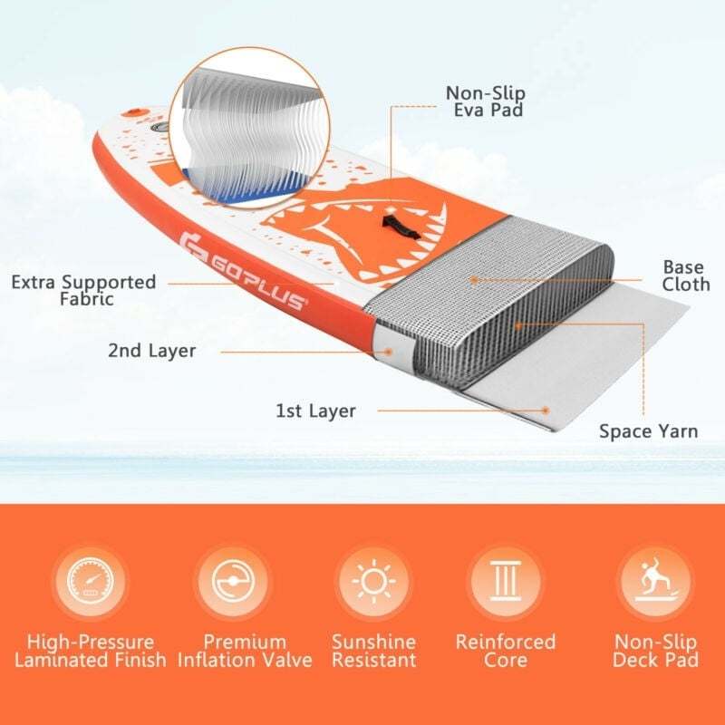 11 Ft Inflatable Stand up Paddle Board with Backpack Aluminum Paddle Pump