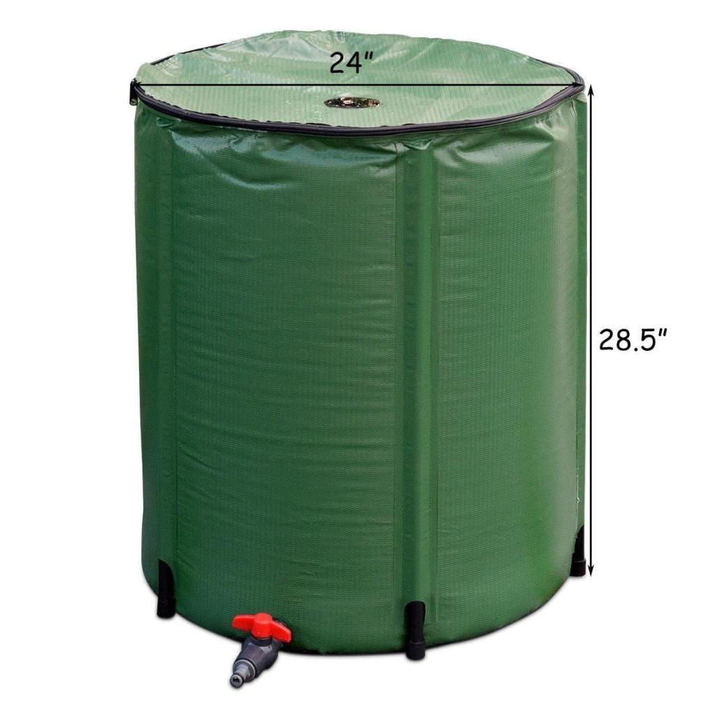 53 Gallon Collapsible Rain Barrel Portable Rainwater Storage Tank Fold Rainwater Collection Bucket with Spigot Water Storage Container