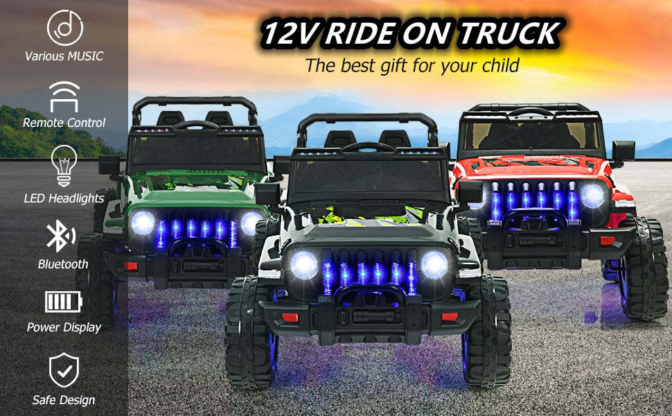 12V Kids Ride-on Jeep Car Electric Truck with Parental Remote Control