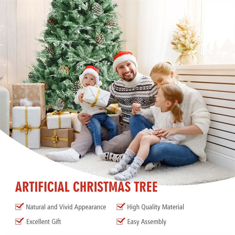 6ft Snow Flocked Hinged Artificial Christmas Tree with 715 Branch Tips