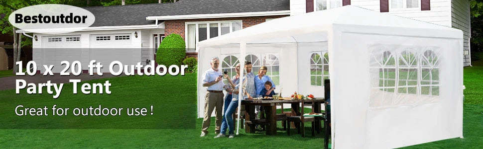 10' x 20' Canopy Tent Party Wedding Tent Canopy Gazebo Pavilion Event Tent For Outdoor Use