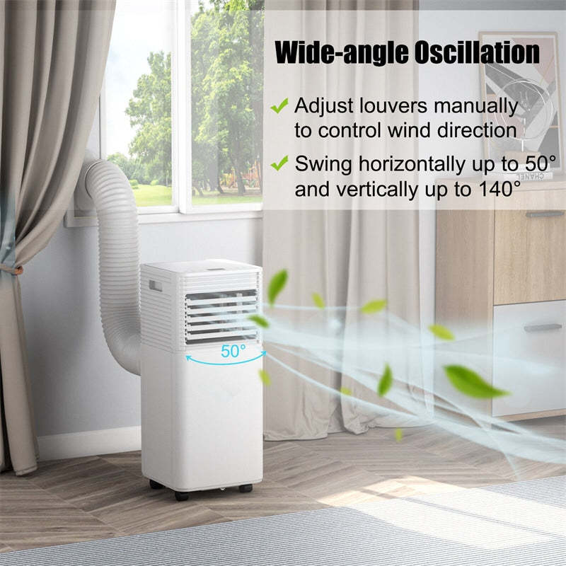 8000 BTU Portable Air Conditioner, 3-in-1 AC Unit Cools 230 sq.ft with Dehumidifier, Fan & Sleep Mode, Remote, Vent Kit for Bedroom, Office