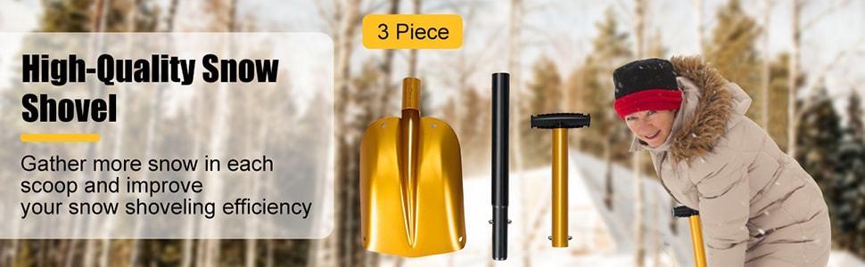 Folding Aluminum Snow Shovel Adjustable Emergency Utility Shovel with Non-slip Handle