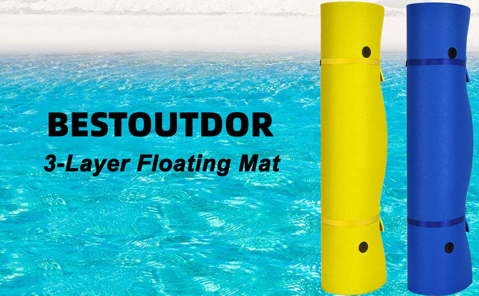 18' x 6' 3 Layer Tear-Resistant XPE Foam Floating Water Pad for Lake Beach Water Recreation