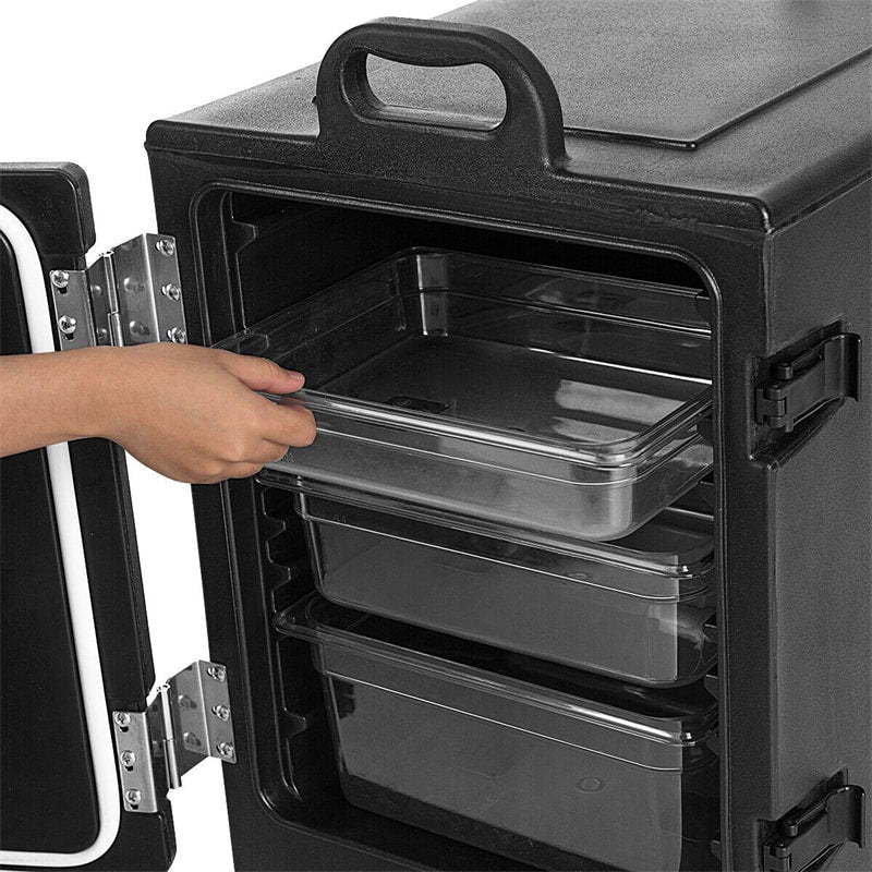 81 Quart End-Loading Insulated Food Pan Carrier Food-Grade LLDPE Material Portable Food Warmer for 5 Full-Size Pans