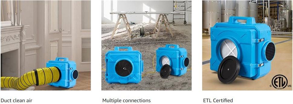 HAPE Industrial Commercial Air Scrubber Heavy Duty Air Purifier Negative Air Machine for Water Damage Restoration