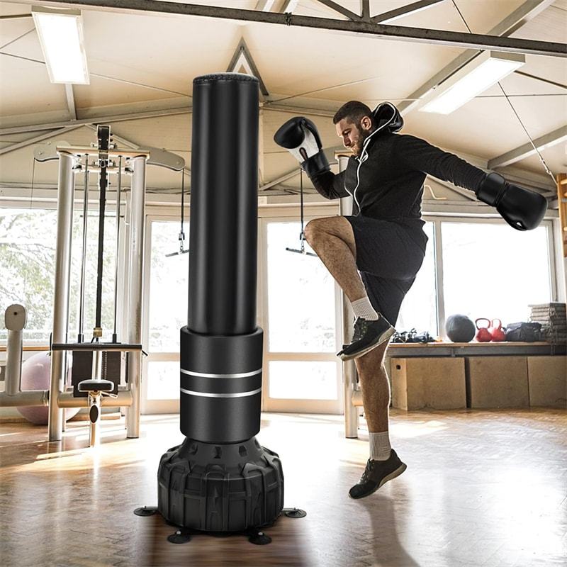 71"Freestanding Punching Bag, Heavy Boxing Bag Kickboxing Training Bag with 25 Suction Cups, Fillable Base & Boxing Gloves for Adults Youth, MMA Muay