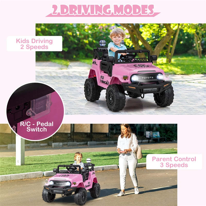 Kids Ride on Car 12V Licensed Toyota FJ Battery Powered Ride on Truck with Remote Control & LED Lights