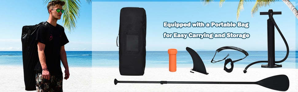 9.8FT Inflatable Stand Up Paddle Board with Adjustable Paddle, SUP Accessories, Pump, Leash & Carry Bag, Blow Up SUP for Adult Youth