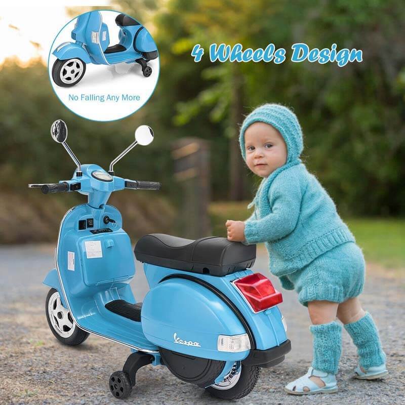 6V Kids Ride on Vespa Scooter Motorcycle with Music and Lighting Effects