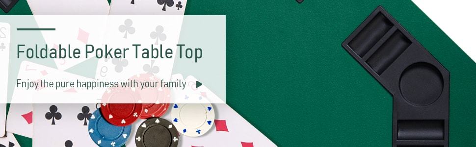 48" Folding Octagon Poker Table Top with Cup Holders and Carrying Case for Game