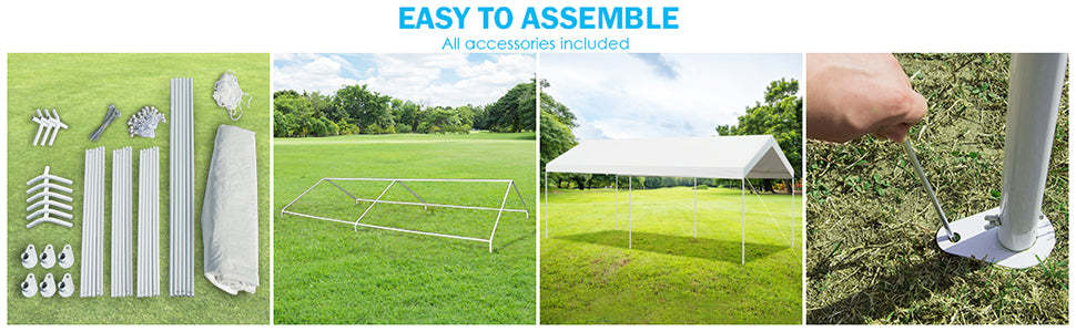 10 x 20 Feet Heavy Duty Portable Carport Outdoor Car Canopy Garage Shelter