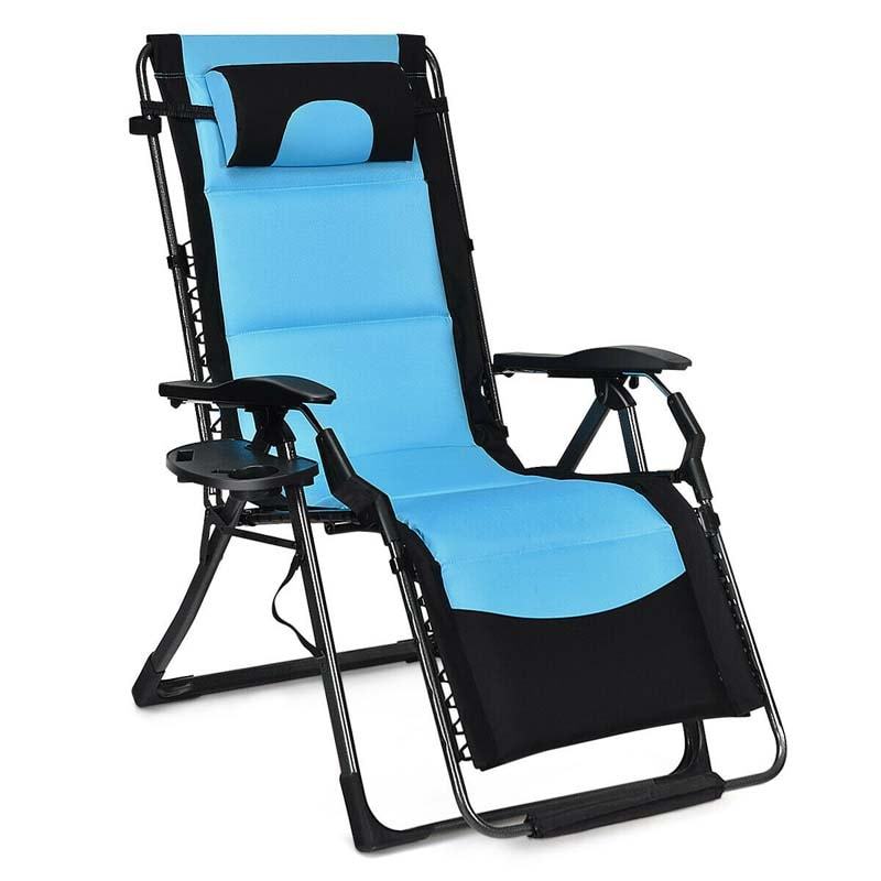 Outdoor Folding Padded Zero Gravity Lounge Chair