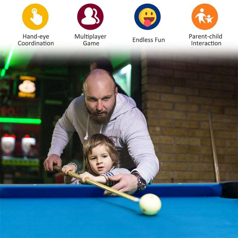 6FT Folding Pool Table, 76" Portable Billiard Table with Accessory Kit, 2 Cues, 16 Balls, Chalk, Brush, Adjustable Feet for Kids & Adults Family Game