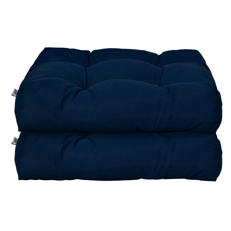 Set of 2 Waterproof Tufted Patio Chair Cushions with High Elasticity, 21" x 21" Deep Seat Square Pillows for Indoor & Outdoor Furniture