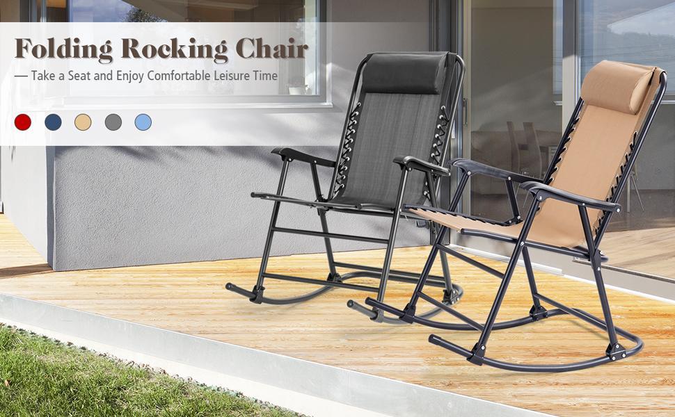 Patio folding rocking chair - bestoutdor.com