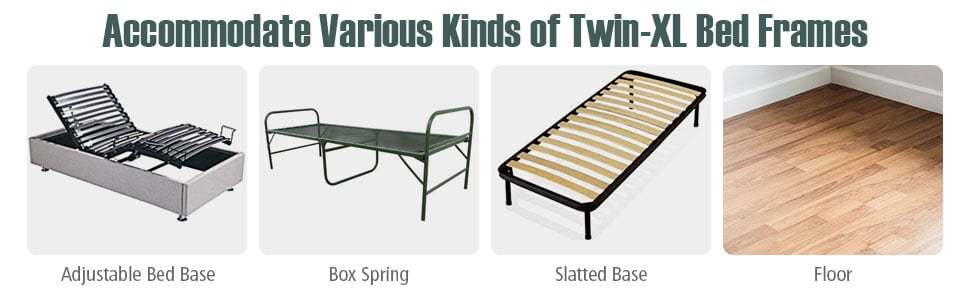 8" Twin XL Bed Mattress Gel Infused Memory Foam Mattress Convoluted Foam for Adjustable Bed Frame