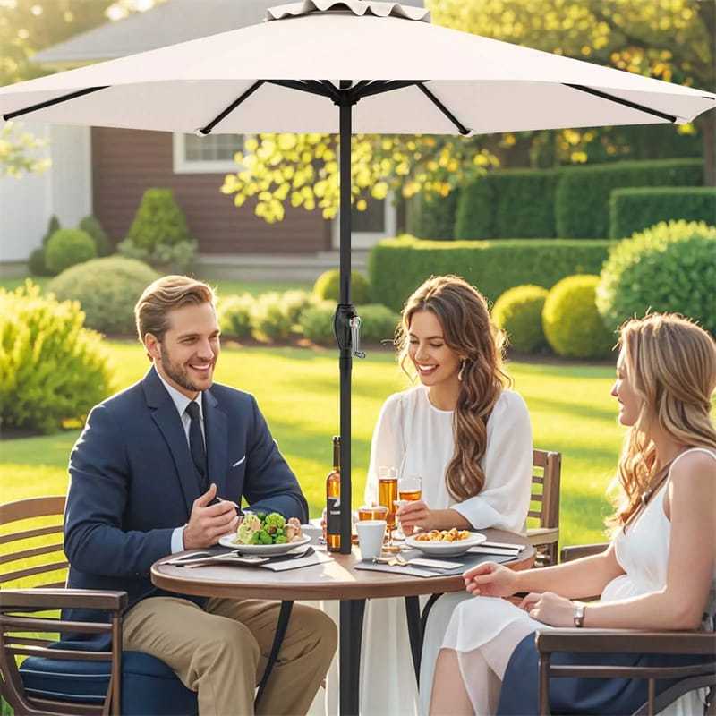 8.5FT Patio Umbrella, Outdoor Market Table Umbrella with Crank Handle, 8 Heavy Duty Ribs, Vented Top, Sun-Proof Canopy for Garden Yard Poolside