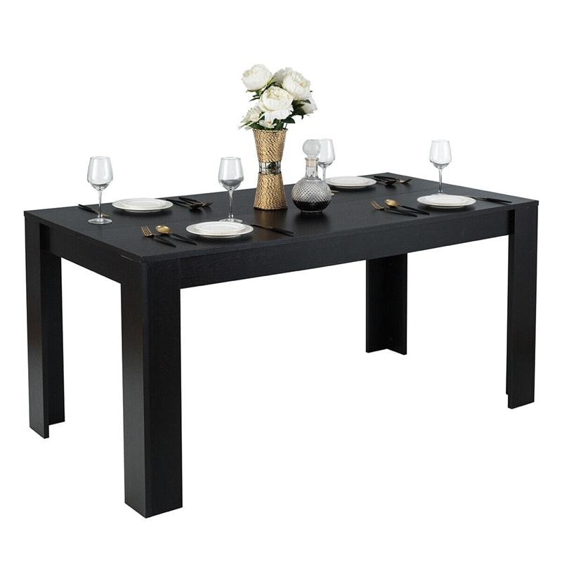 63" Rectangular Dining Table for 4-6 People, Farmhouse Wood Kitchen Table with Heavy Duty Legs, 330LBS Capacity for Living Room, Home Office