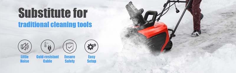 18-Inch 15 Amp Electric Snow Thrower Corded Snow Blower 720Lbs/Minute