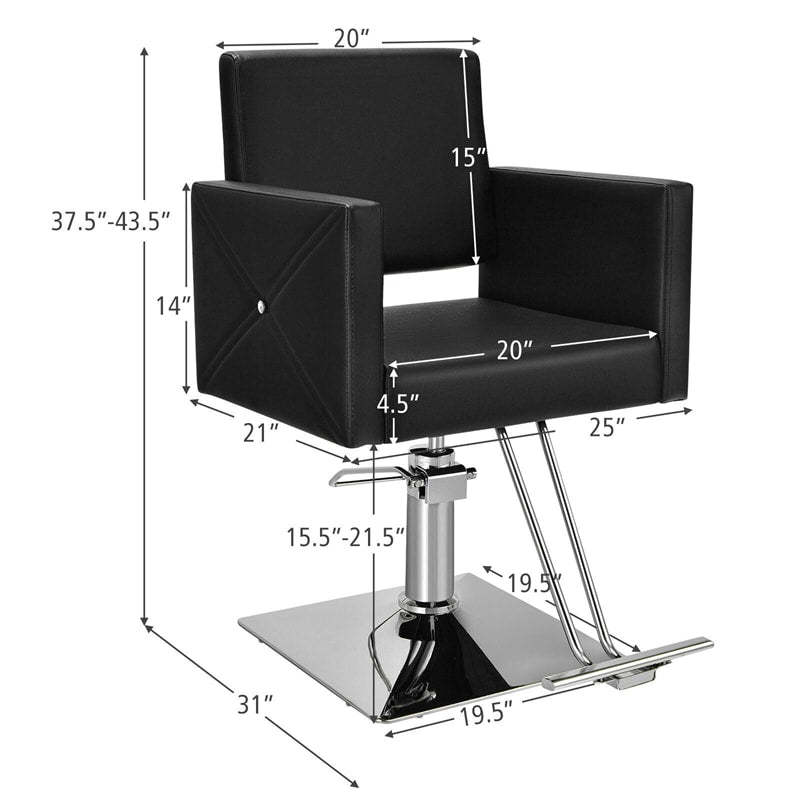 Salon Styling Chair, Heavy Duty Hydraulic Barber Chair with Adjustable Height & 360° Swivel, 330LBS Capacity PU Leather for Beauty Salon/Spa/Home