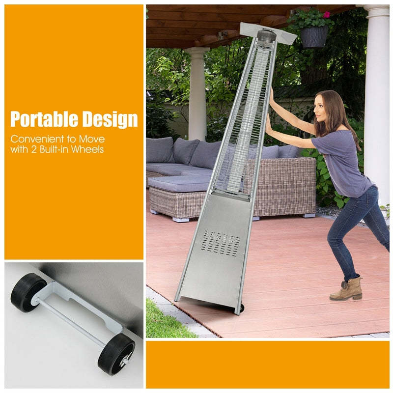 42000 BTU Pyramid Outdoor Patio Propane Heater with Wheels