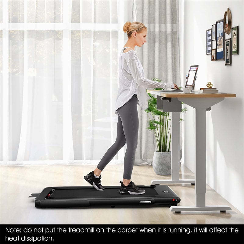 2-in-1 Under Desk Treadmill, 2.25HP SuperFit Folding Walking Jogging Machine with Dual Display, Remote & App Control, Bluetooth for Home Office