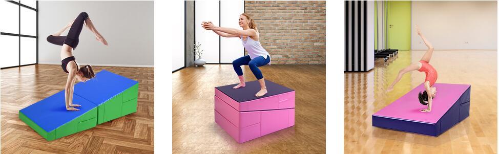 Tumbling Mat Folding Gymnastics Wedge Mat Incline Cheese Mat for Home Exercise Kids Play