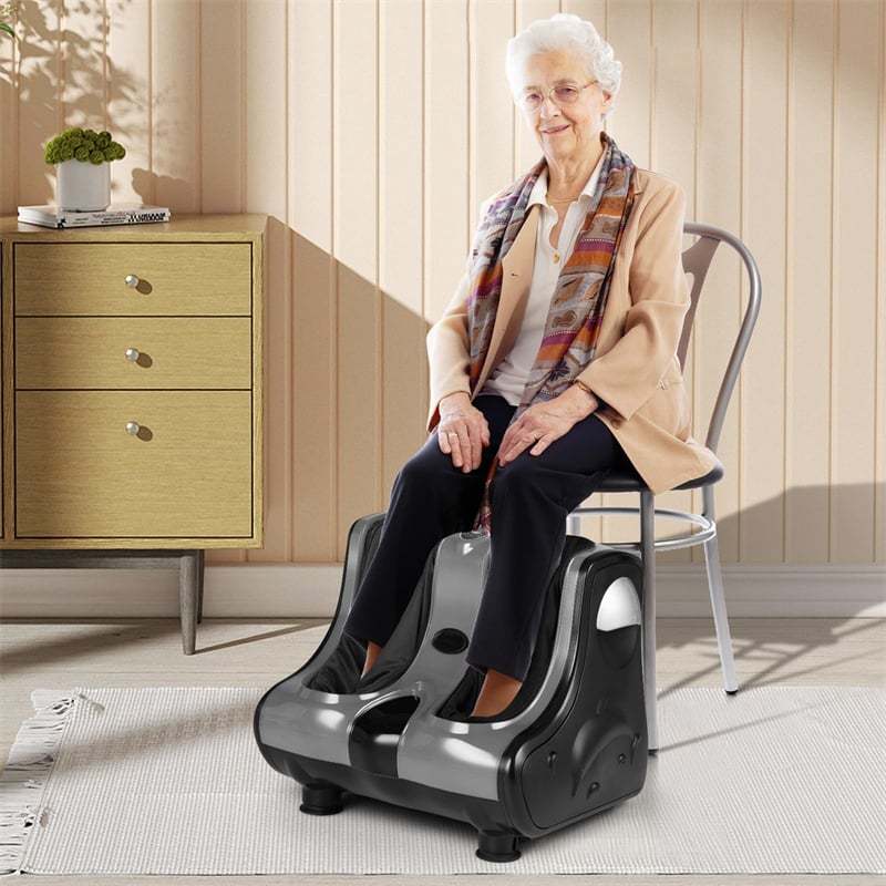 Foot and Calf Massager with Heat, Electric Foot Massage Machine Shiatsu Deep Kneading & Rolling Vibration for Leg Relaxation