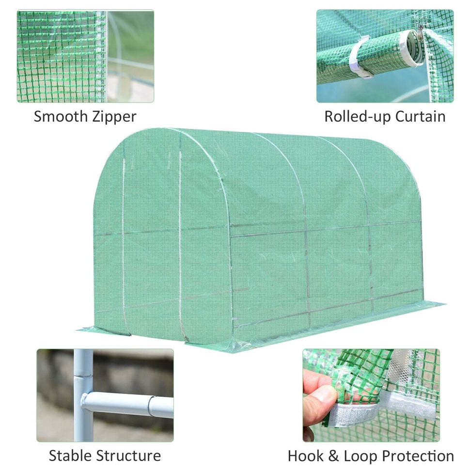 Portable Steel Frame Walk-in Greenhouse with 6 Windows