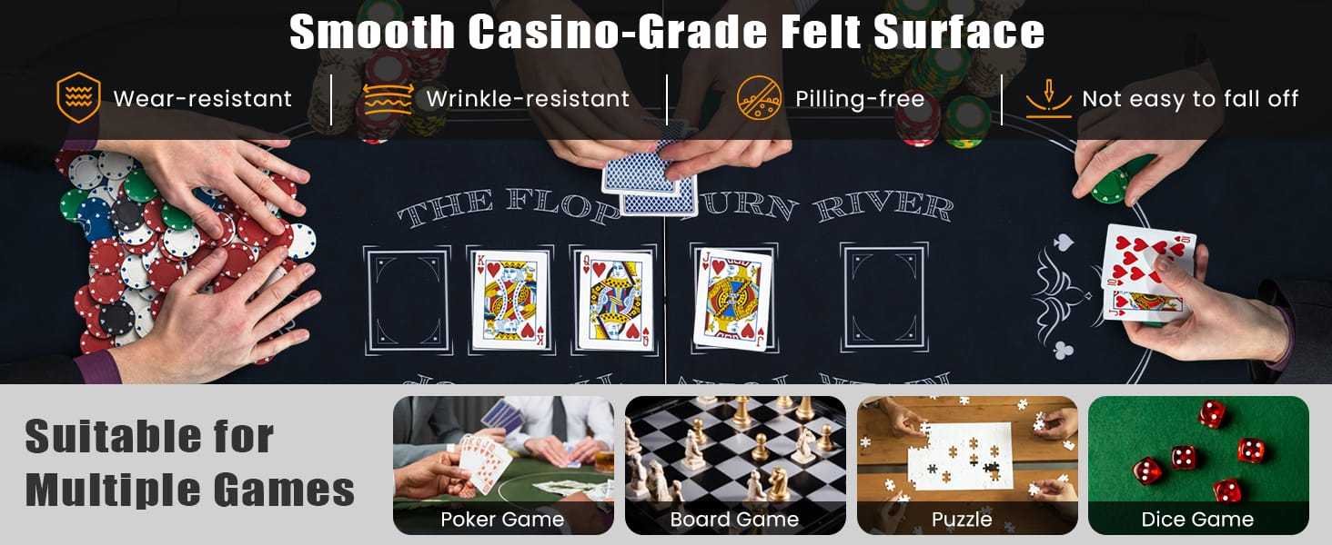 72" Foldable Poker Table, 8-Player Texas Holdem Card Table with Cup Holders, Casino Grade Felt, Portable Oval Blackjack Table for Home Game Room